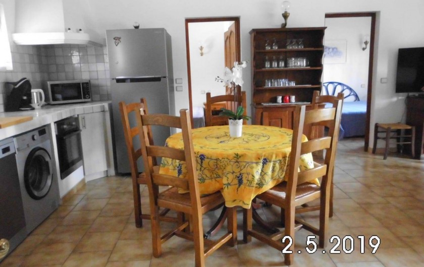 Location de vacances - Villa à Sainte-Maxime - Cuisine avec la table à manger