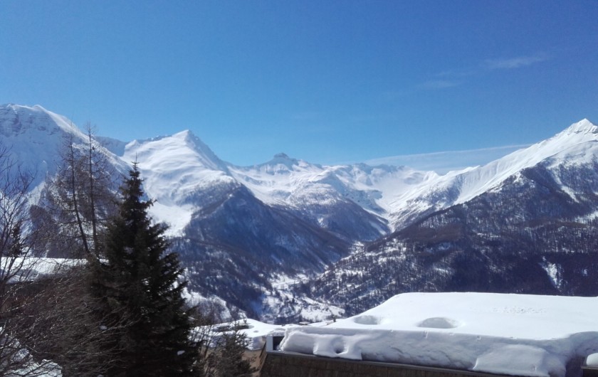 Location de vacances - Appartement à Orcières Merlette - Vue du balcon hiver