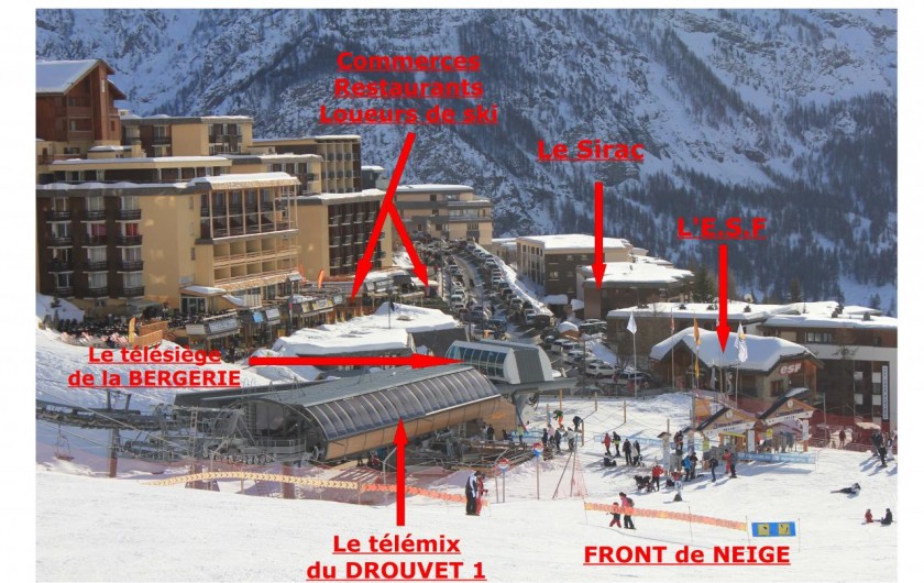 Location de vacances - Appartement à Orcières Merlette - Situation