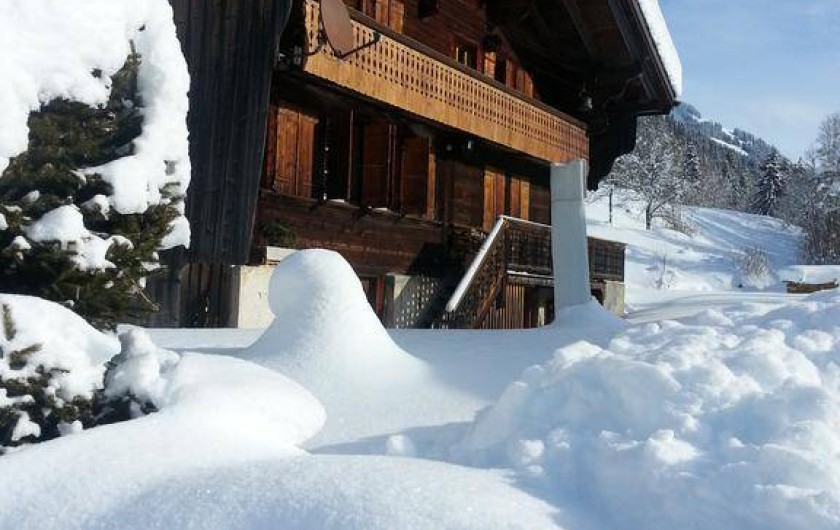 Location de vacances - Chalet à Les Diablerets - Chalet la Croisée en hiver (sud)