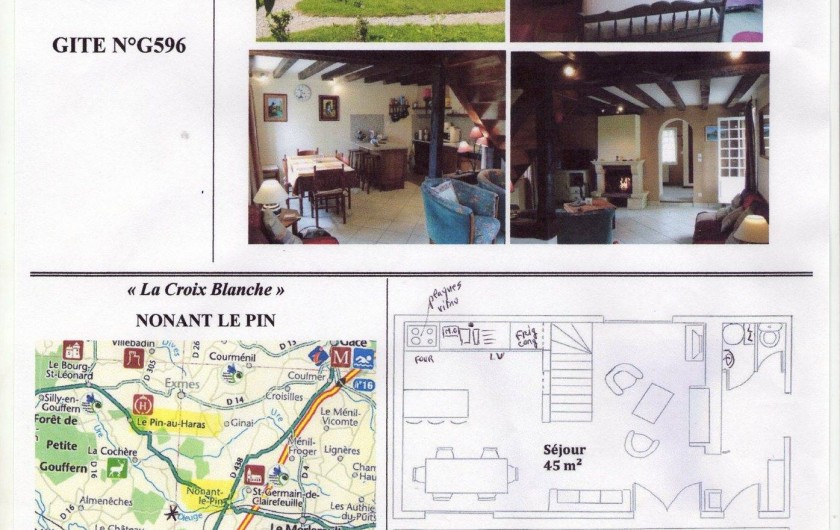 Location de vacances - Gîte à Nonant-le-Pin - accès, plan et vue d'ensemble