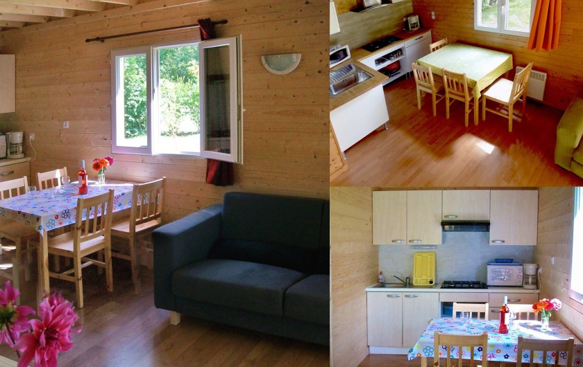 Location de vacances - Chalet à Sarlat-la-Canéda - Charmille : intérieur salon et cuisine