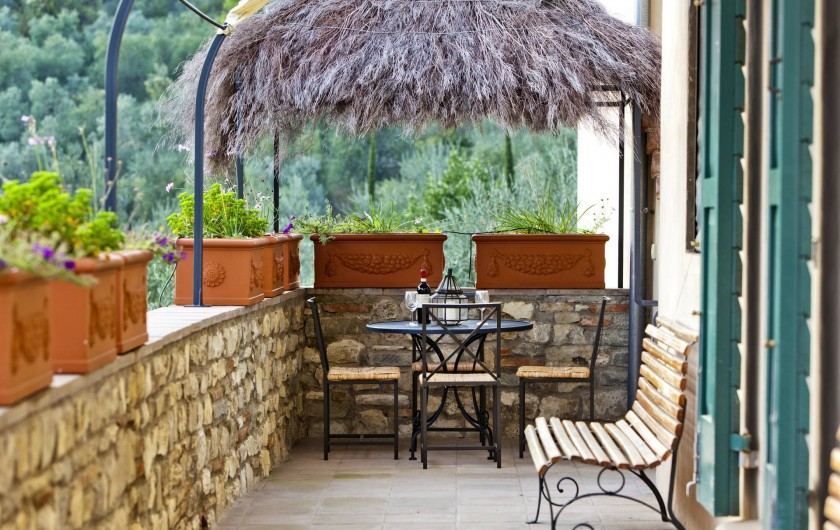 Location de vacances - Villa à San Donato In Collina - Terrasse ouverte avec vue panoramique