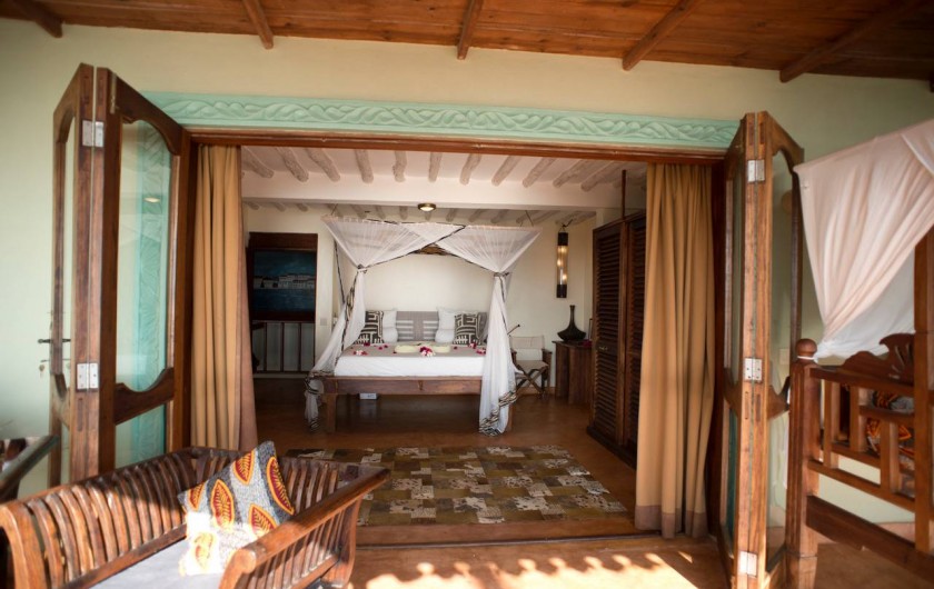 Location de vacances - Villa à Zanzibar - L'une des chambres du 1er étage , depuis sa terrace !