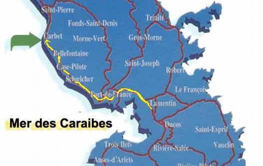 Location de vacances - Bungalow - Mobilhome à Le Carbet - Itinéraire