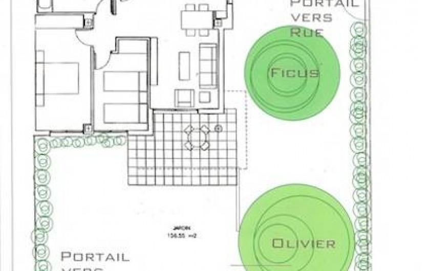 Plan de l'appartement et de son jardin