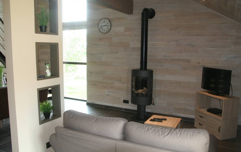 Location de vacances - Gîte à Wodecq - Foyer d'ambiance à commande à distance.
