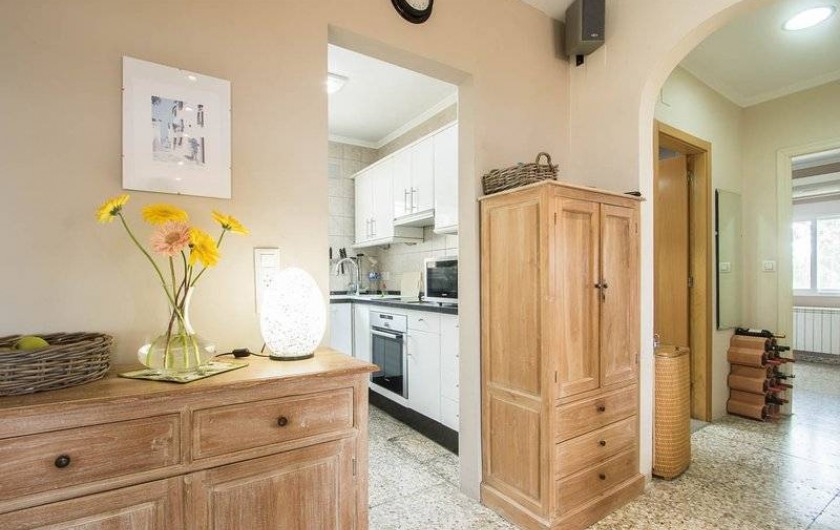 Location de vacances - Villa à Benissa - du living vers cuisine salle de douche et chambre