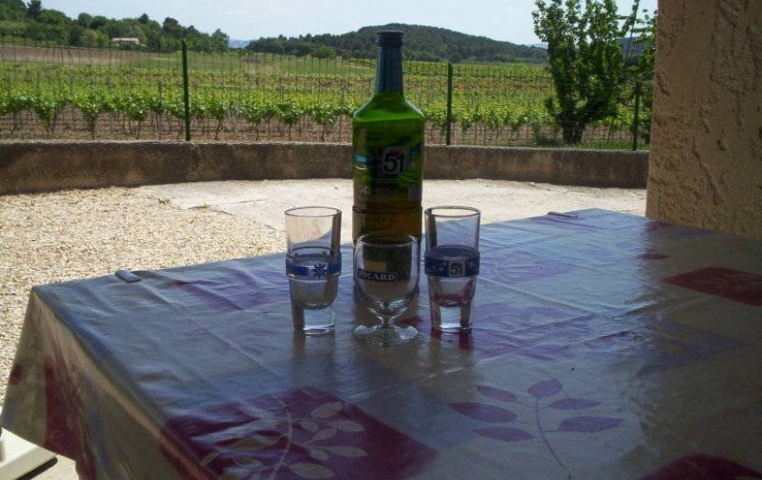 Location de vacances - Appartement à Saint-Martin-de-la-Brasque - terrasse  avec vue sur vignoble