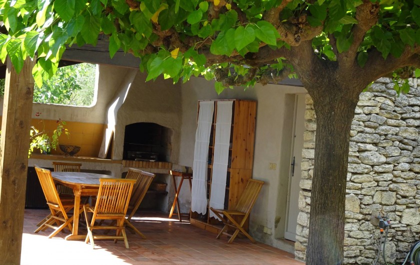 Location de vacances - Mas à Uzès - Pool house cuisine d'été