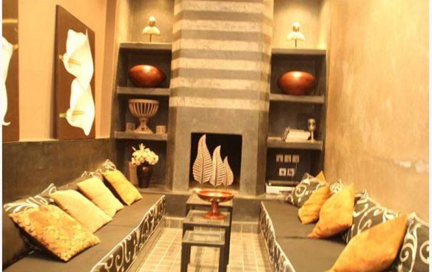 Location de vacances - Chambre d'hôtes à Marrakech - Salon cheminée