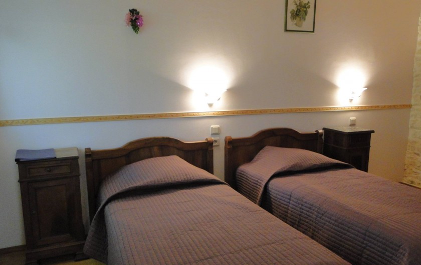 Location de vacances - Chambre d'hôtes à Andilly - La chambre Les Vignes aménagée avec deux lits individuels