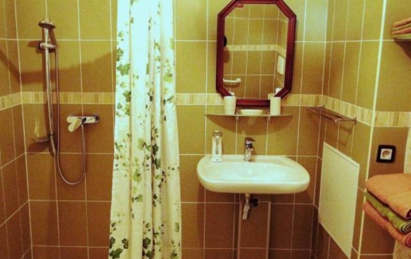 La salle de bains de la chambre La Venise verte