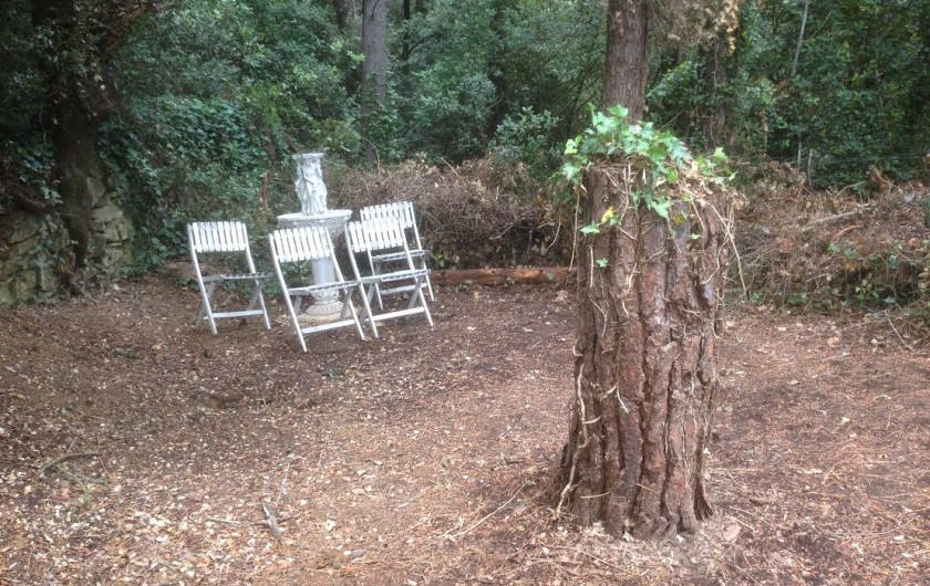 Location de vacances - Gîte à Bagnols-sur-Cèze - espace ombragé détente,  entouré de chênes  et oiseaux, calme assuré