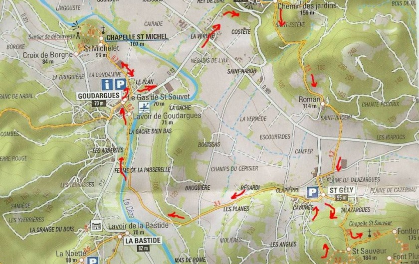 Location de vacances - Maison - Villa à Cornillon - exemple de randonnée au départ de Cornillon