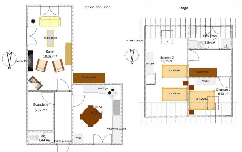 Location de vacances - Gîte à Gap - Plan du logement