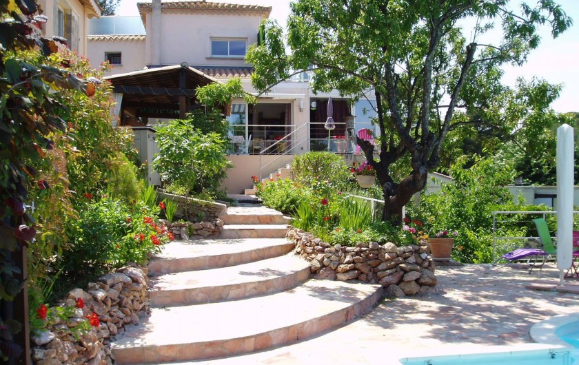 Location de vacances - Chambre d'hôtes à Sète - Vue de la piscine vers la maison