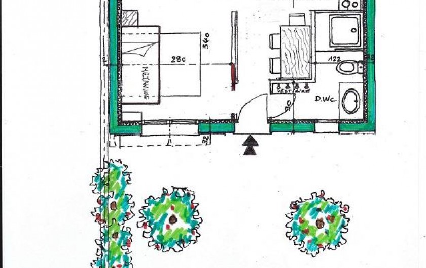 Location de vacances - Studio à Cagnes-sur-Mer - Plan du studio Francy