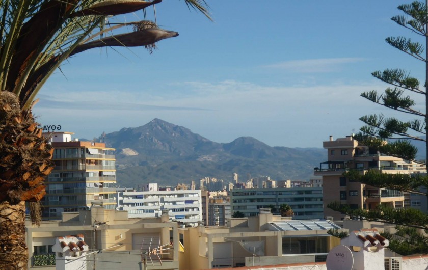 Location de vacances - Appartement à Alicante - la vue du balcon au nord (entrée de la maison).
