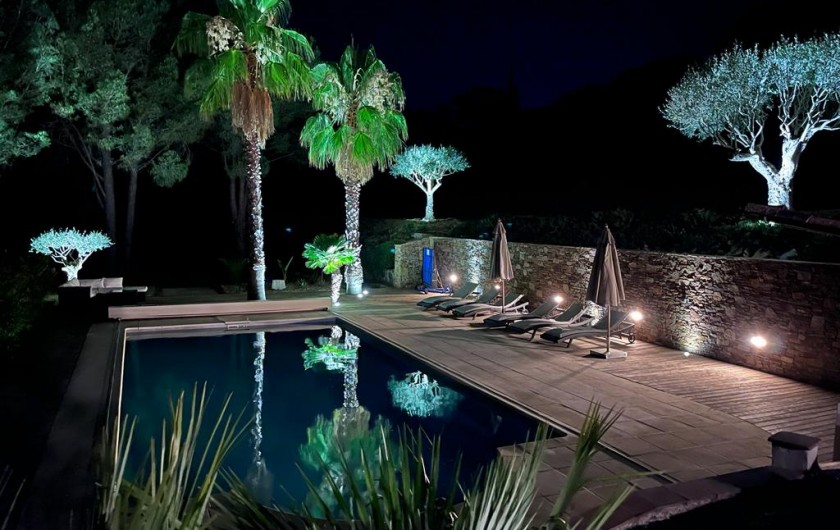 Location de vacances - Villa à Grimaud - La piscine de nuit