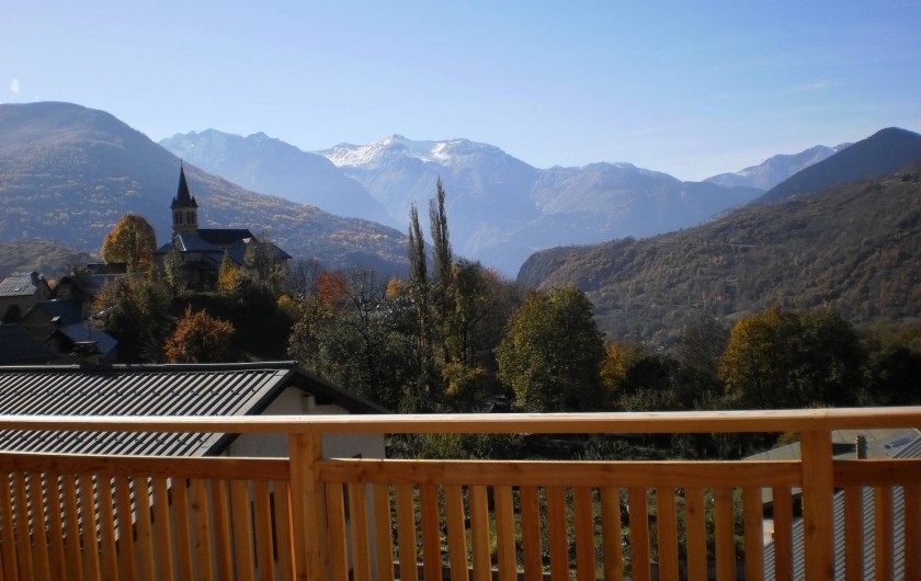 Location de vacances - Chalet à Mizoën - vue de  la terrasse l'été