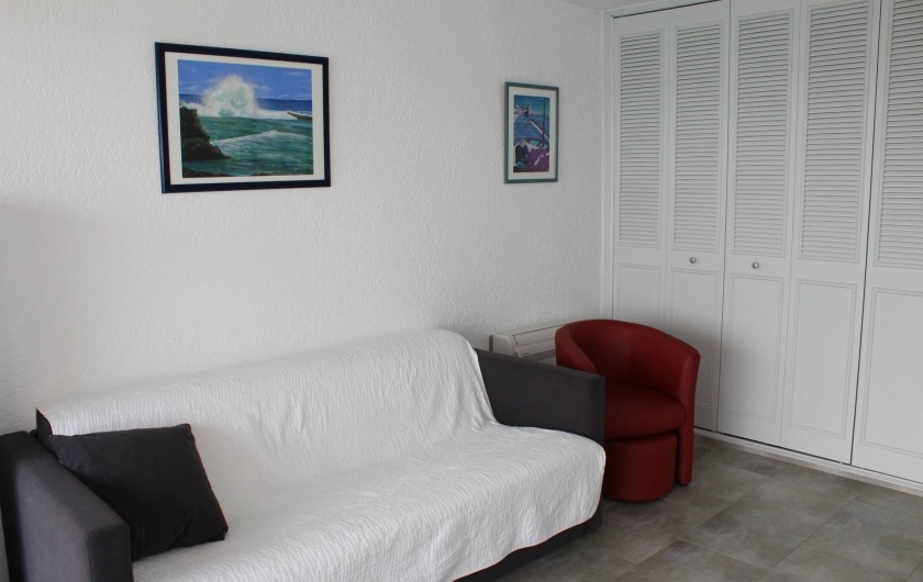 Location de vacances - Appartement à Banyuls-sur-Mer - Chambre 1 Transat extérieur 11 m2 Canapé lit 160