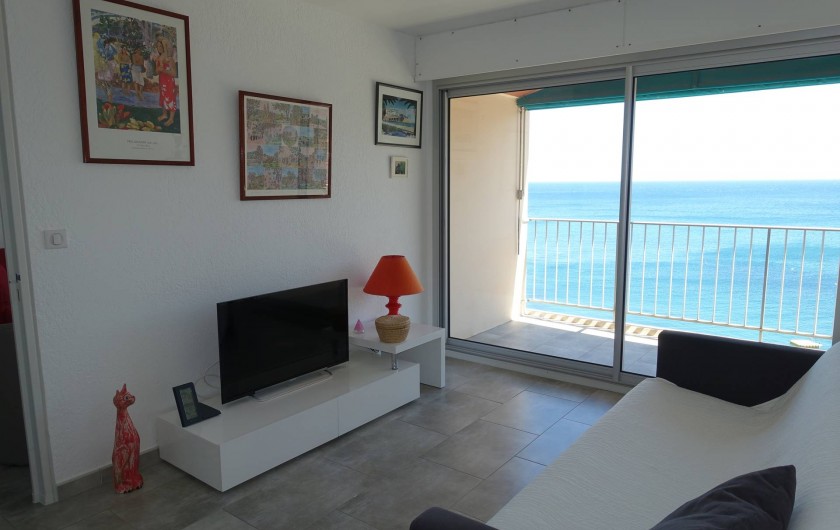 Location de vacances - Appartement à Banyuls-sur-Mer - Chambre 1 Transat extérieur 11 m2 Canapé lit 160