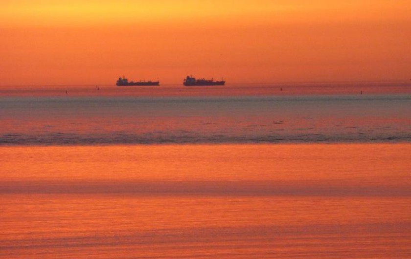 Location de vacances - Appartement à Villerville - coucher du soleil vue de l appartement