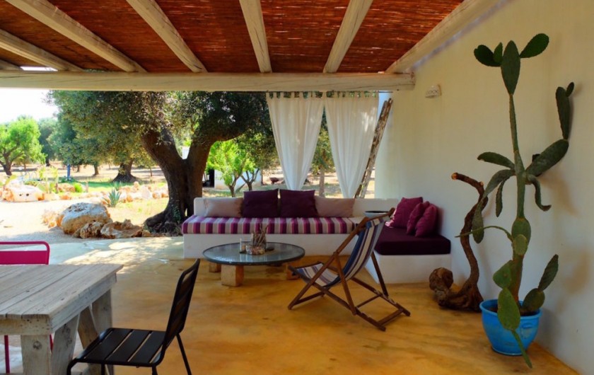 Location de vacances - Villa à San Vito dei Normanni - Terrasse lounge ombragée