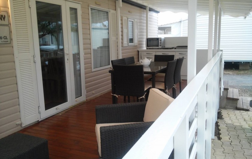 Location de vacances - Camping à Vias - terrasse  en perspective