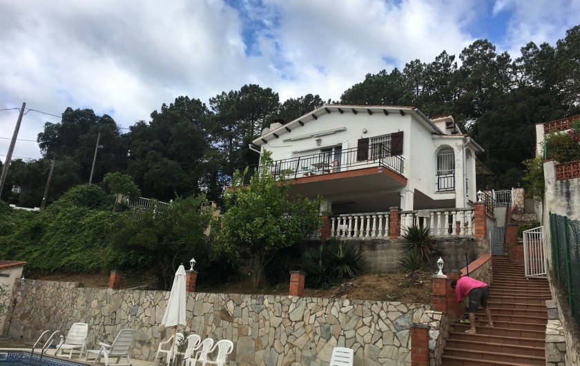 Location de vacances - Villa à Lloret de Mar - entrée piscine avec portillon   sécurisé  ferme a clé
