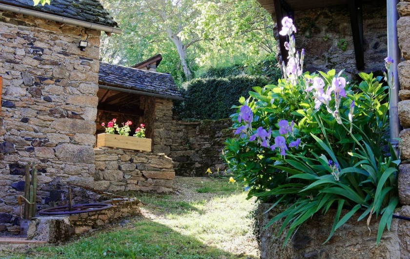 Location de vacances - Gîte à Saint-Victor-et-Melvieu - fleurs de juillet devant chambre 2