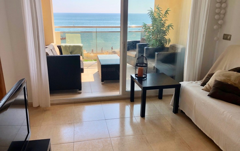 Location de vacances - Appartement à Peníscola - Vue sur mer salon :Terrasse