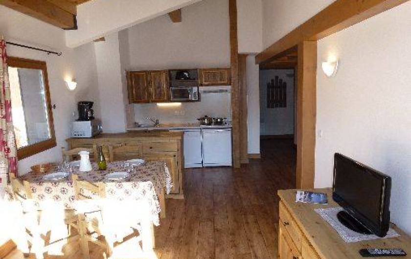 Location de vacances - Appartement à Aussois - Séjour : Coin cuisine/repas