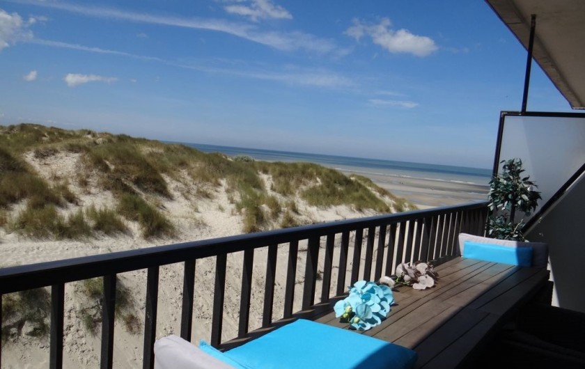 Location de vacances - Appartement à Fort-Mahon-Plage - Vue du balcon Mer, dunes et forêts. Pas de vis à vis, au calme. Pas de voiture