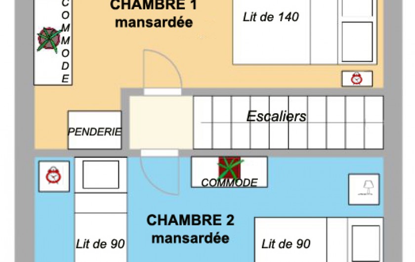 Location de vacances - Gîte à Artalens-Souin - Plan des gîtes 2, 4 et 5