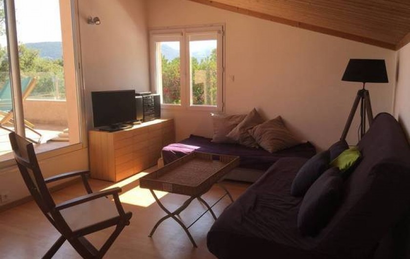 Location de vacances - Maison - Villa à Pinarellu - Mezzanine donnant sur le solarium