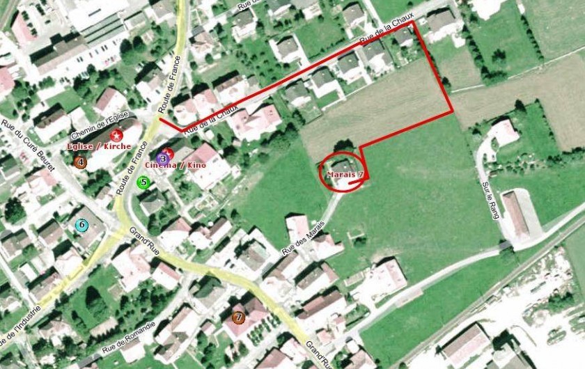 Location de vacances - Appartement à Les Breuleux - itinéraire d'accès routier