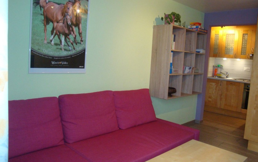 Location de vacances - Appartement à Les Breuleux - séjour avec canapé-lit