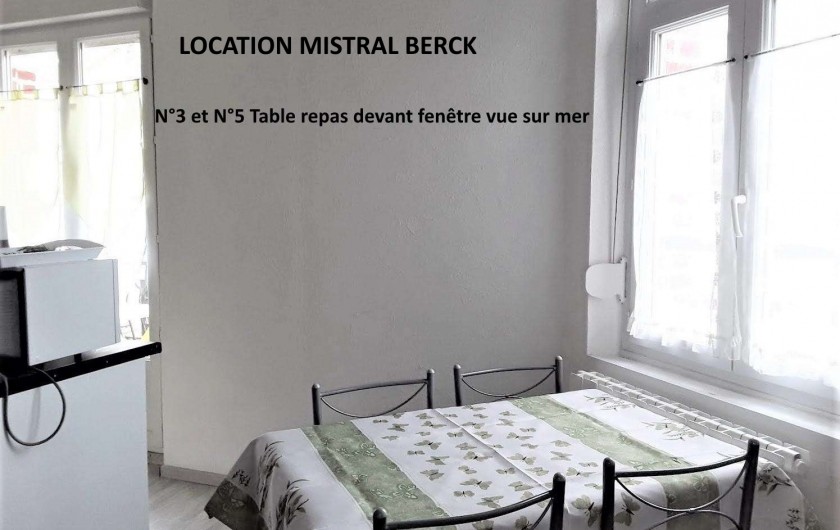Location de vacances - Studio à Berck - Vue sur mer depuis la table repas