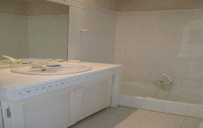 Location de vacances - Villa à Sainte-Lucie de Porto-Vecchio - Salle de bain avec lavabo et baignoire