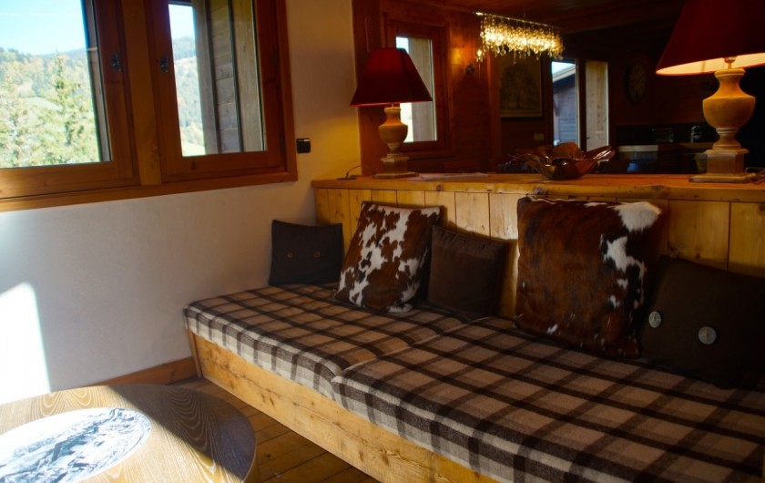 Location de vacances - Chalet à Megève - salon très lumineux