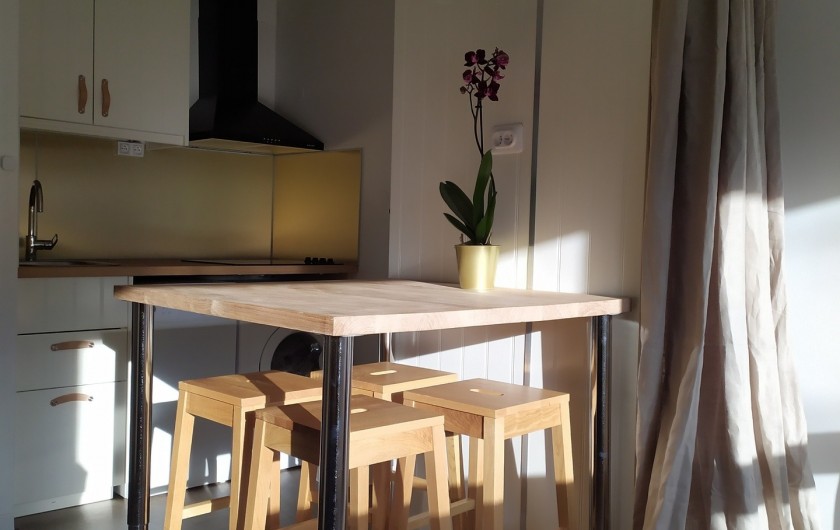 Location de vacances - Studio à Saint-Lary-Soulan - coin-repas ensoleillé (hiver)