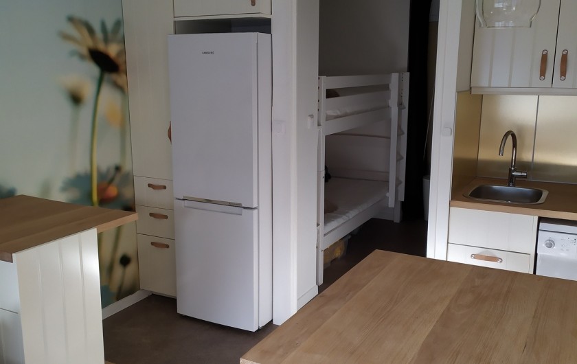 Location de vacances - Studio à Saint-Lary-Soulan - coin-cuisine avec frigo-congélateur (300l) et placards