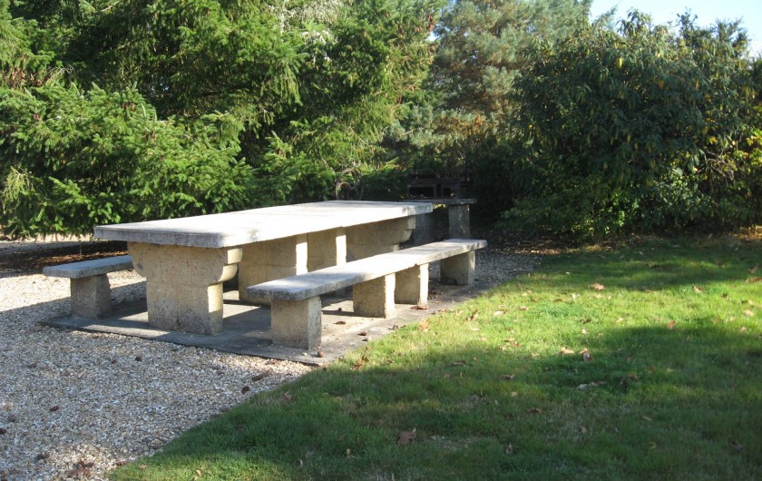 Location de vacances - Gîte à Souesmes - table de jardin avec grand barcecue