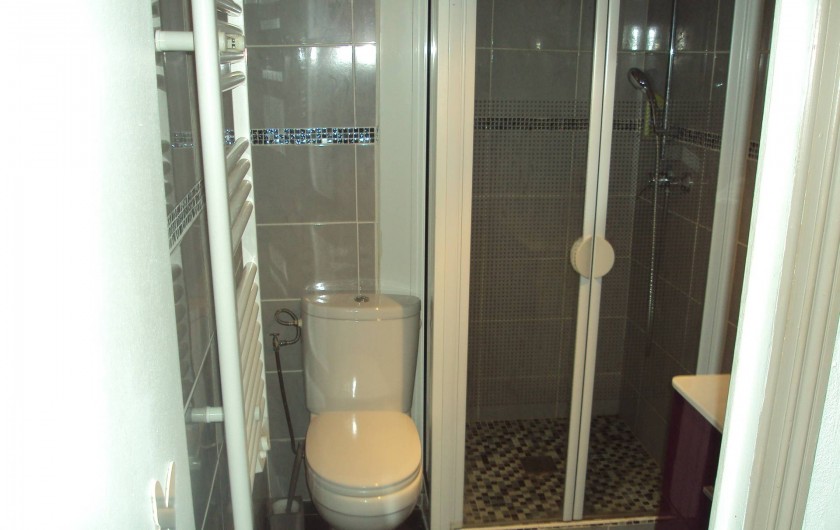 Location de vacances - Appartement à Antibes - la salle d'eau avec son WC