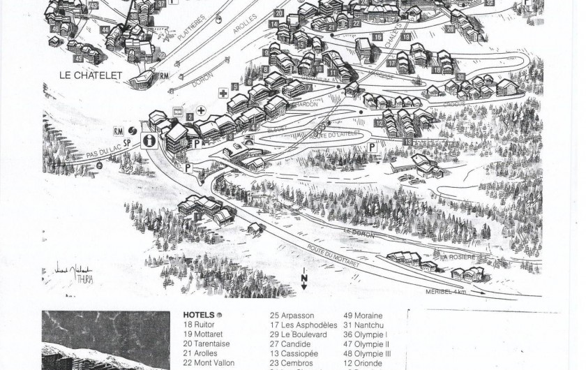 Location de vacances - Appartement à Méribel-Mottaret - plan de situation dans la station