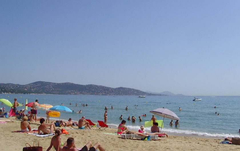 Location de vacances - Appartement à Sainte-Maxime - plage le matin en saison