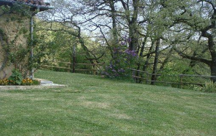 Location de vacances - Maison - Villa à Ornézan - vue depuis le jardin vers les bois
