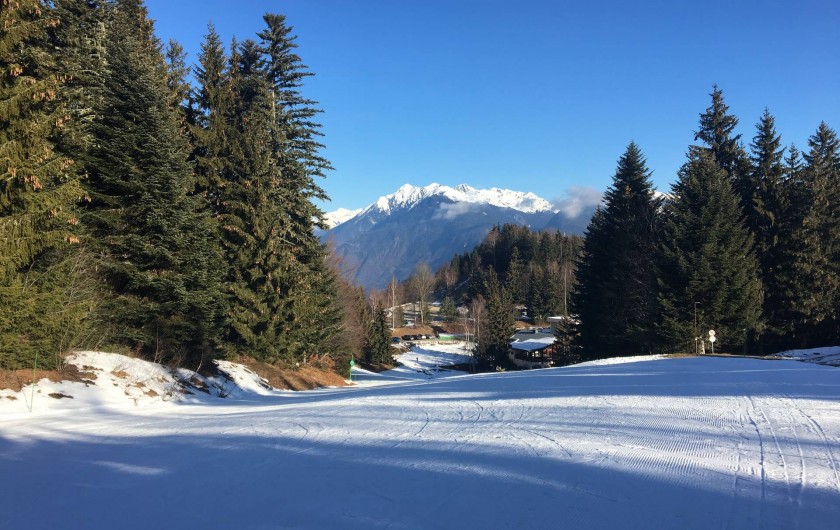 Location de vacances - Chalet à Les Avanchers-Valmorel - départ de la piste menant au télésièges